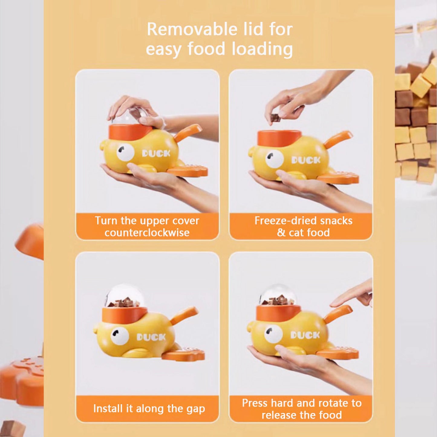 🐾🐾🐾Interactive Duck Feeder🐱🐶 – No More Bored Pets at Home!