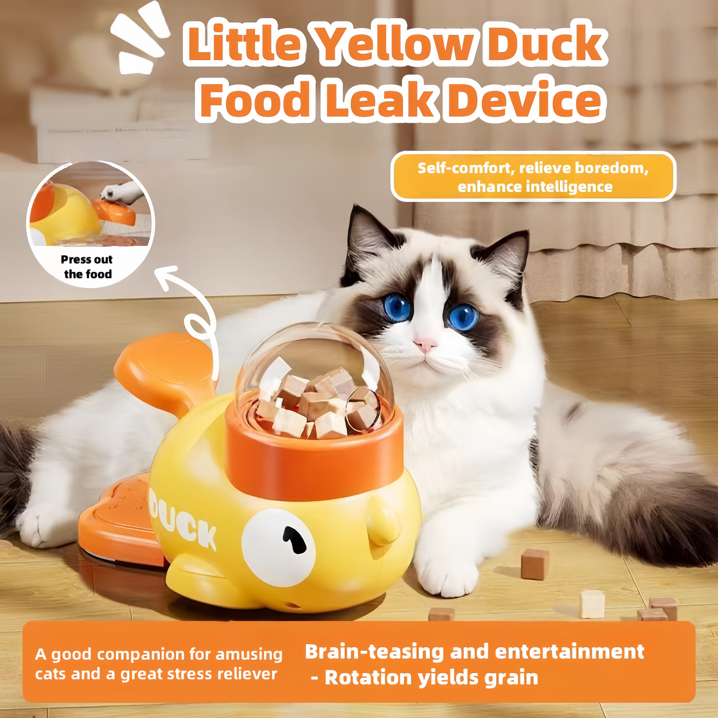 🐾🐾🐾Interactive Duck Feeder🐱🐶 – No More Bored Pets at Home!